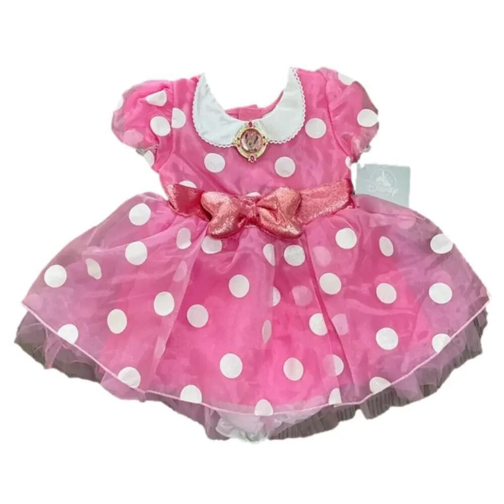 Disney Girl's Dress Minnie Mouse Pink Bow Flare NWT
